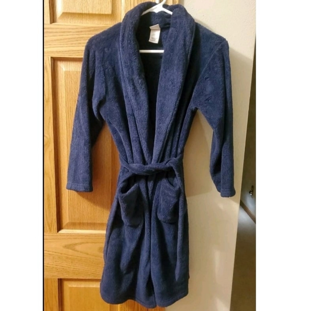 JCPenney Basics Boy's Navy Blue 10/12 Robe